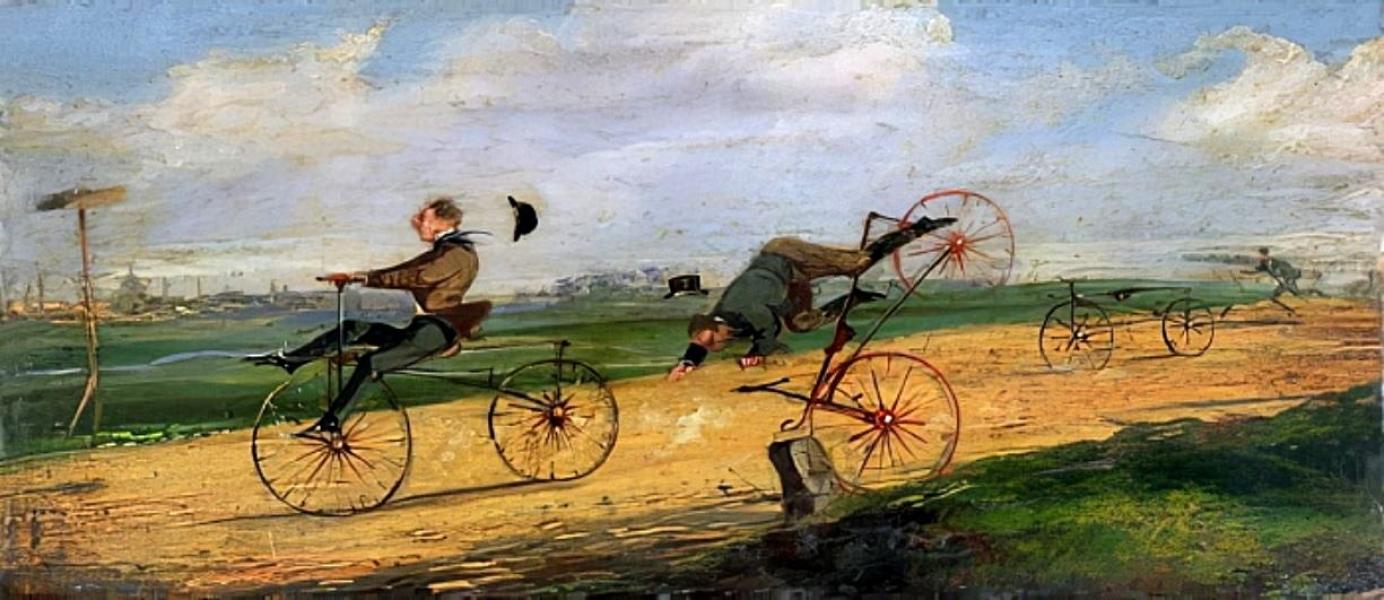 afbeelding Velocipedes uit 1869