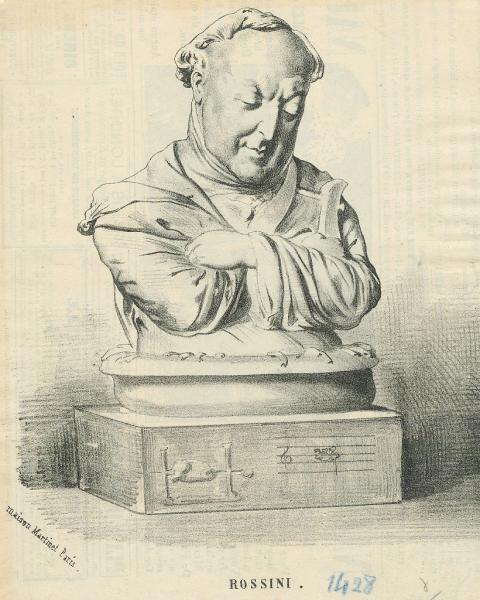 Rossini in een spaghettibord.