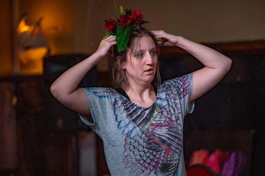 Floor aan het werk tijdens een workshop improvisatie