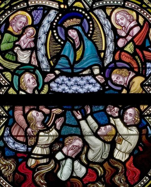 Maria ontvangt de overledenen in de hemel